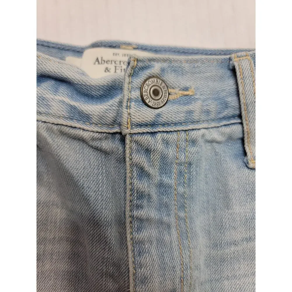 Abercrombie And Fitch Denim Shorts Womens SZ 28 Mid Rise Distressed Festival